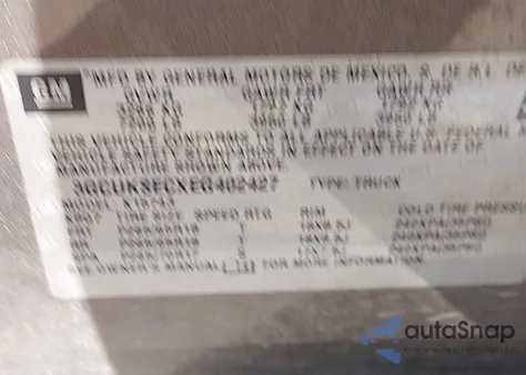 2014 Chevrolet Silverado 1500 2Lz z USA, uszkodzony, nr VIN 3GCUKSECXEG402427